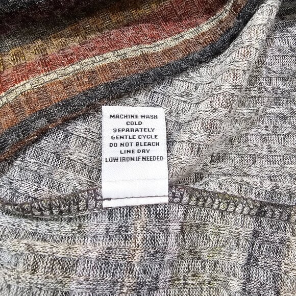 Women's Emma & Michele Striped Sweater Dress Front Zipper 3/4 Sleeve Size 1X - Picture 6 of 6